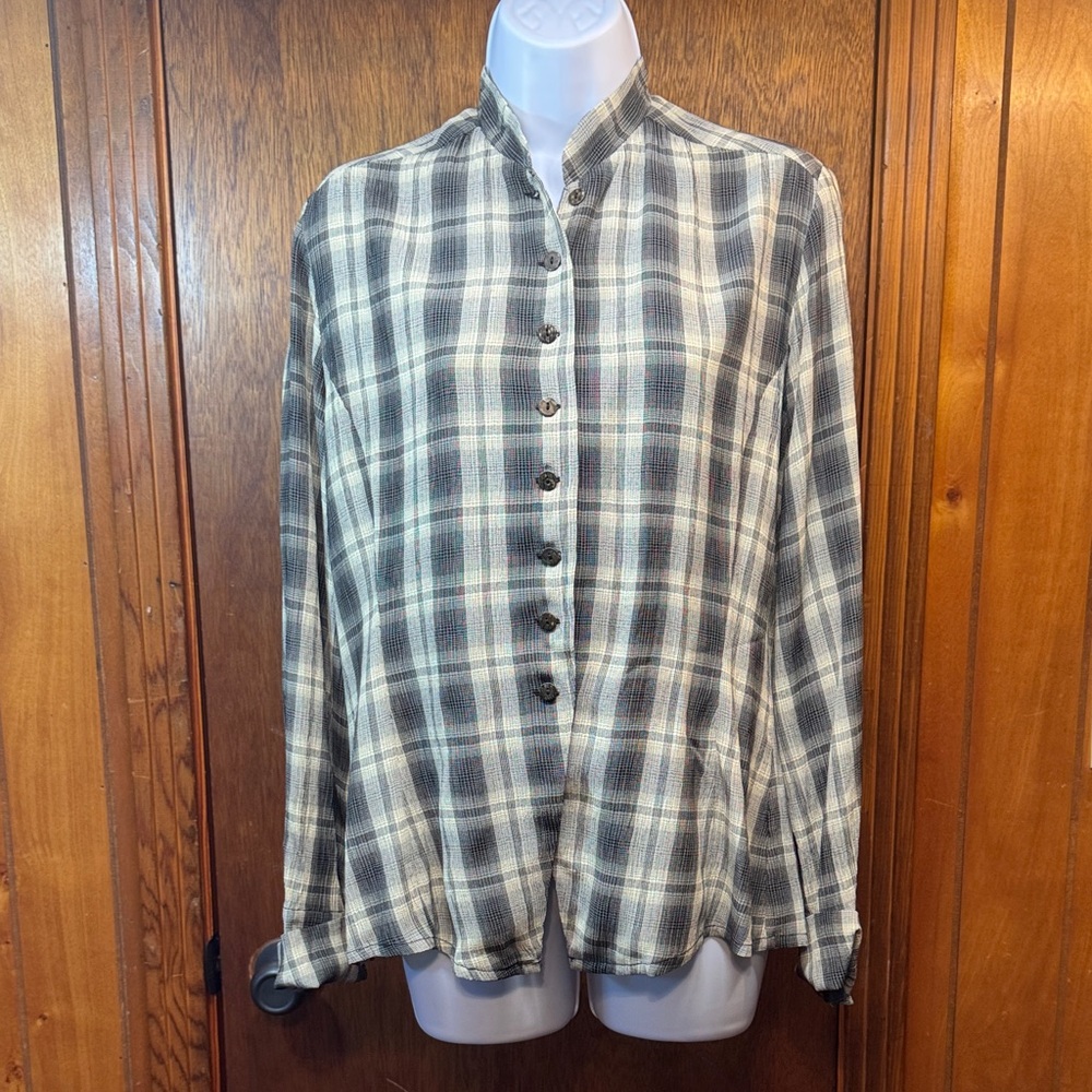 Sara Sturgen Clothes‎ Plaid Button-Up Blouse Size 2